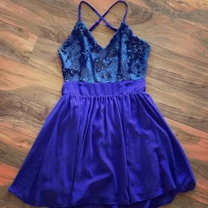 Short purple sequin dress